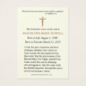 Gedenkkarte für das Heilige Herz (Rückseite)