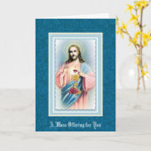 Gedenkkarte für das Heilige Herz Karte (Gelbe Blume)