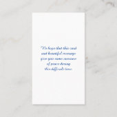 Gedenkkarte für das Leben als Ölgemälde Visitenkarte (Rückseite)