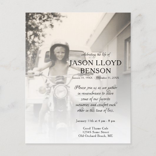 Gedenkkarte für das links Foto (Vorderseite)