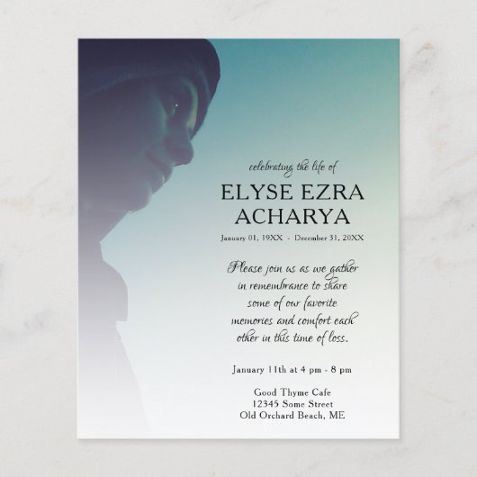 Gedenkkarte für das links Foto (Vorderseite)