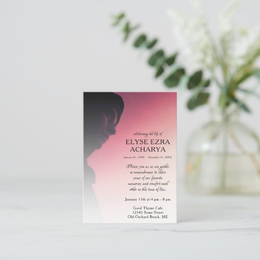 Gedenkkarte für das links Foto Visitenkarte (Stehend Vorderseite)