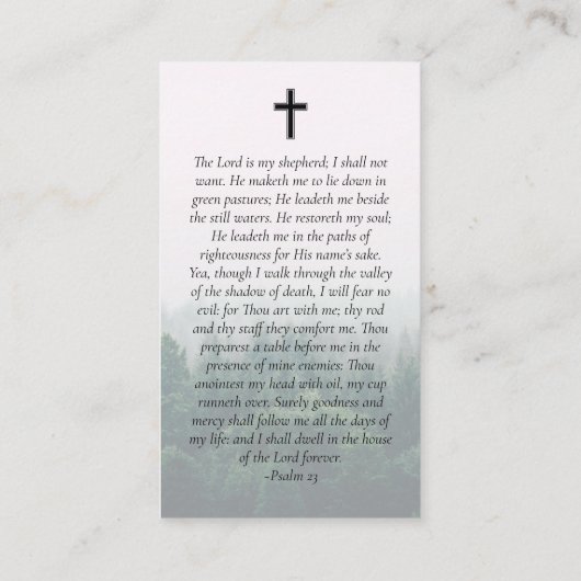 Gedenkkarte für das Oval Foto Forest Telefonnummerkarte (Rückseite)