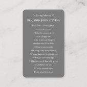 Gedenkkarte für das personalisierte Foto Beileid Visitenkarte (Rückseite)