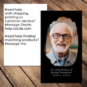 Gedenkkarte für das Schwarze Foto Telefonnummerkarte