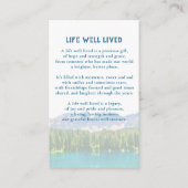 Gedenkkarte für den Bergsee Visitenkarte (Rückseite)