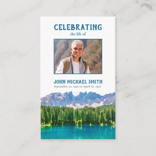 Gedenkkarte für den Bergsee Visitenkarte (Vorderseite)