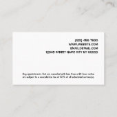 Gedenkkarte für den nächsten Besuch Visitenkarte (Rückseite)