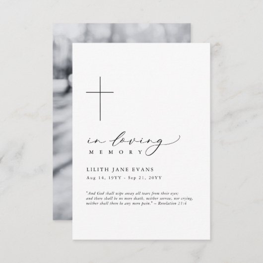 Gedenkkarte für die Beerdigung (Vorne/Hinten)