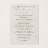 Gedenkkarte für die erste heilige Kommune (Rückseite)