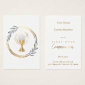 Gedenkkarte für die ersten staubblauen Blätter der (Vorne & Hinten)