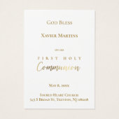 Gedenkkarte für die ersten staubblauen Blätter der (Rückseite)