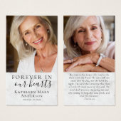 Gedenkkarte für Fotos Beerdigungskarte (Vorne & Hinten)