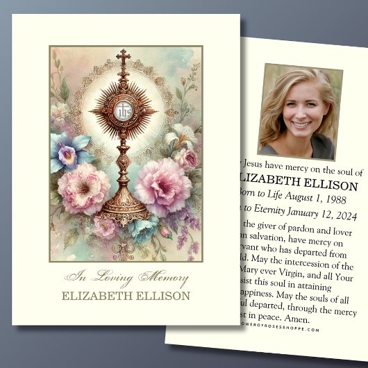 Gedenkkarte für katholische Beerdigung