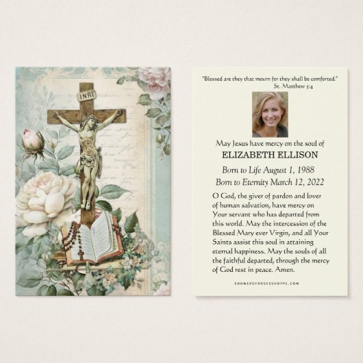 Gedenkkarte für katholische Beerdigung (Vorne & Hinten)