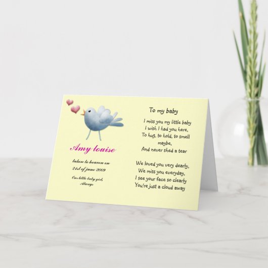 Gedenkkarte für Kinder und Jugendliche Karte (Vorderseite)