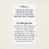 Gedenkkarte für Polizeibeamte Beerdigung (Rückseite)