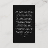 Gedenkkarte für Polizeibeamte Beerdigung Telefonnummerkarte (Rückseite)