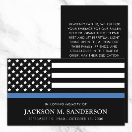 Gedenkkarte für Polizeibeamte Beerdigung Telefonnummerkarte