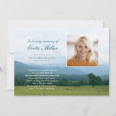 Gedenkkarte für rauchfreie Berge Einladung (Vorderseite)