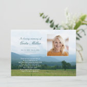 Gedenkkarte für rauchfreie Berge Einladung (Stehend Vorderseite)