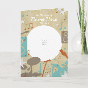 Gedenkkarte für Retro-Band   Beerdigungsprogramm Programm