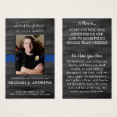 Gedenkkarte für rustikale Polizeibeamte (Vorne & Hinten)