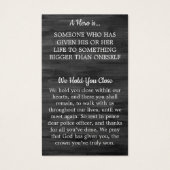 Gedenkkarte für rustikale Polizeibeamte (Rückseite)