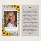 Gedenkkarte für rustikale Sonnenblumen-Foto (Vorne & Hinten)