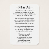 Gedenkkarte für Sonnenblumen Foto Beerdigungskarte (Rückseite)