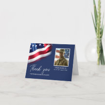 Gedenkkarte für Veteranen mit Foto und Dankeswort