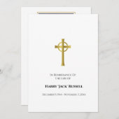 Gedenkkarte Gold Celtic Cross mit Foto (Vorne/Hinten)