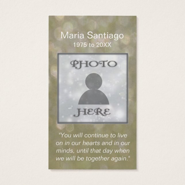 Gedenkkarte | Goldener Glitzer (Rückseite)