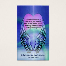 Gedenkkarte | Herz und Engel Wings