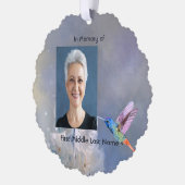 Gedenkkarte Hummingbird White Blume Ornament Karte (Links)