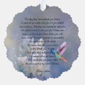 Gedenkkarte Hummingbird White Blume Ornament Karte (Rückseite)