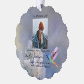 Gedenkkarte Hummingbird White Blume Ornament Karte (Links)