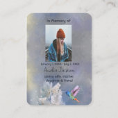 Gedenkkarte Hummingbird White Blume Visitenkarte (Vorderseite)