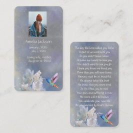 Gedenkkarte Hummingbird White Blume Visitenkarte