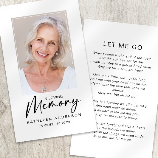 Gedenkkarte | In Love Memory Telefonnummerkarte