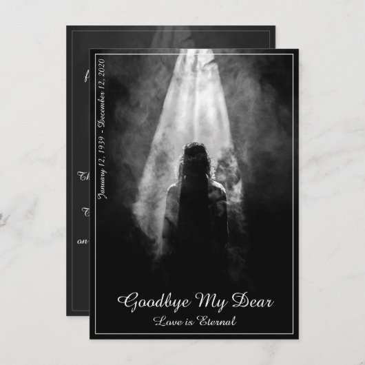 Gedenkkarte ins Licht - Auf Wiedersehen von mir (Vorne/Hinten)