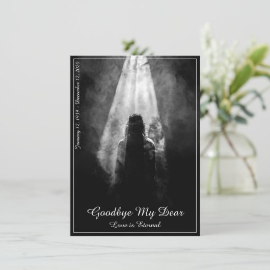 Gedenkkarte ins Licht - Auf Wiedersehen von mir (Stehend Vorderseite)