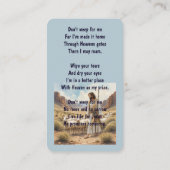 Gedenkkarte Jesus Schäferhirte Schafe Visitenkarte (Rückseite)