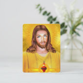 Gedenkkarte Jesus und Mary zur katholischen Beerdi (Stehend Vorderseite)