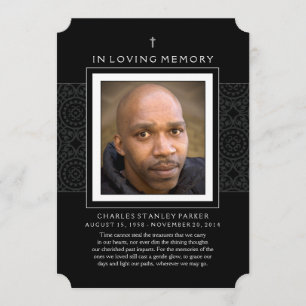 Gedenkkarte - Kreuz - Danke Beileid zurück Einladung