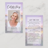 Gedenkkarte | Lavendel Telefonnummerkarte (Vorne/Hinten)