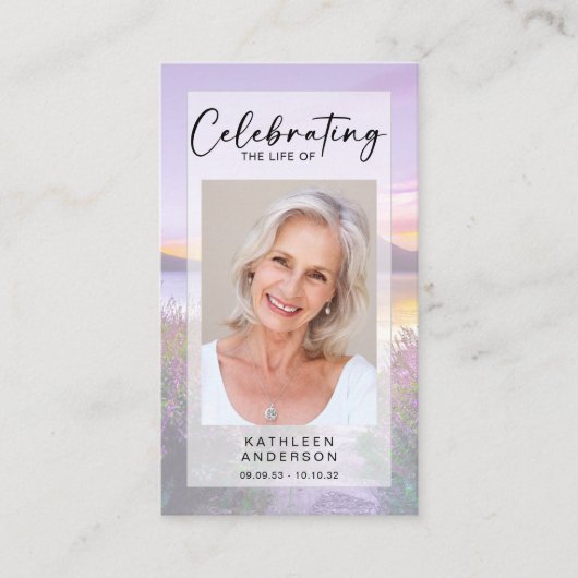 Gedenkkarte | Lavendel Telefonnummerkarte (Vorderseite)