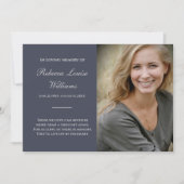 Gedenkkarte mit Foto Beerdigung Blau Grau Einladung (Vorderseite)