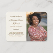 Gedenkkarte mit Foto Beerdigung Elfenbeingold Visitenkarte (Vorderseite)