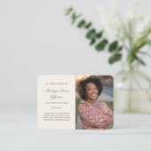 Gedenkkarte mit Foto Beerdigung Elfenbeingold Visitenkarte (Stehend Vorderseite)